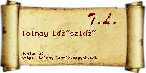 Tolnay László névjegykártya