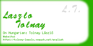 laszlo tolnay business card